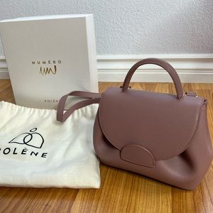 Polene Numero Un Nano Number One Nano Lilac Leather Bag Handbag Purse Dustbag